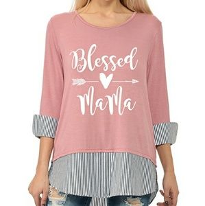 Blessed mama Graphic top